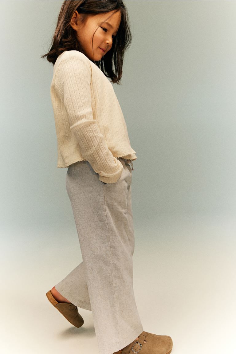 Wide-leg Linen-blend Pull-on Pants | H&M (US + CA)