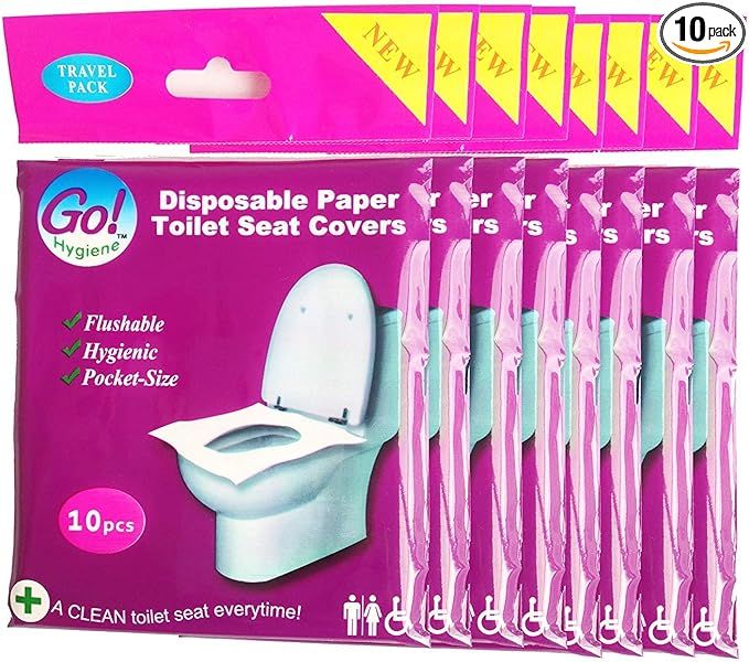 GoHygiene - Disposable Paper Toilet Seat Covers 8 Packs (80-Count) + 2 Free Packs (20-Count)! | Amazon (US)