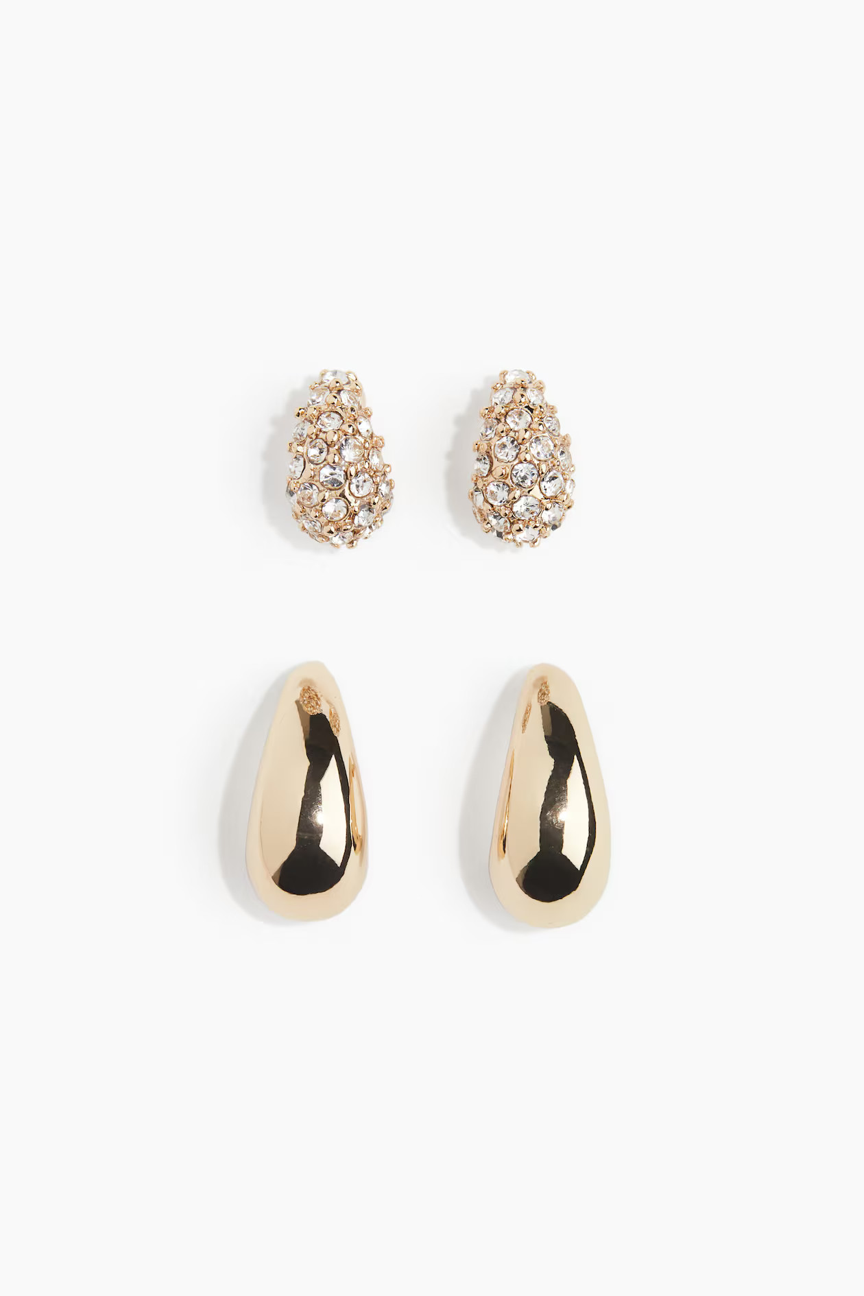 2 Pairs Earrings - Gold-colored - Ladies | H&M CA | H&M (US + CA)