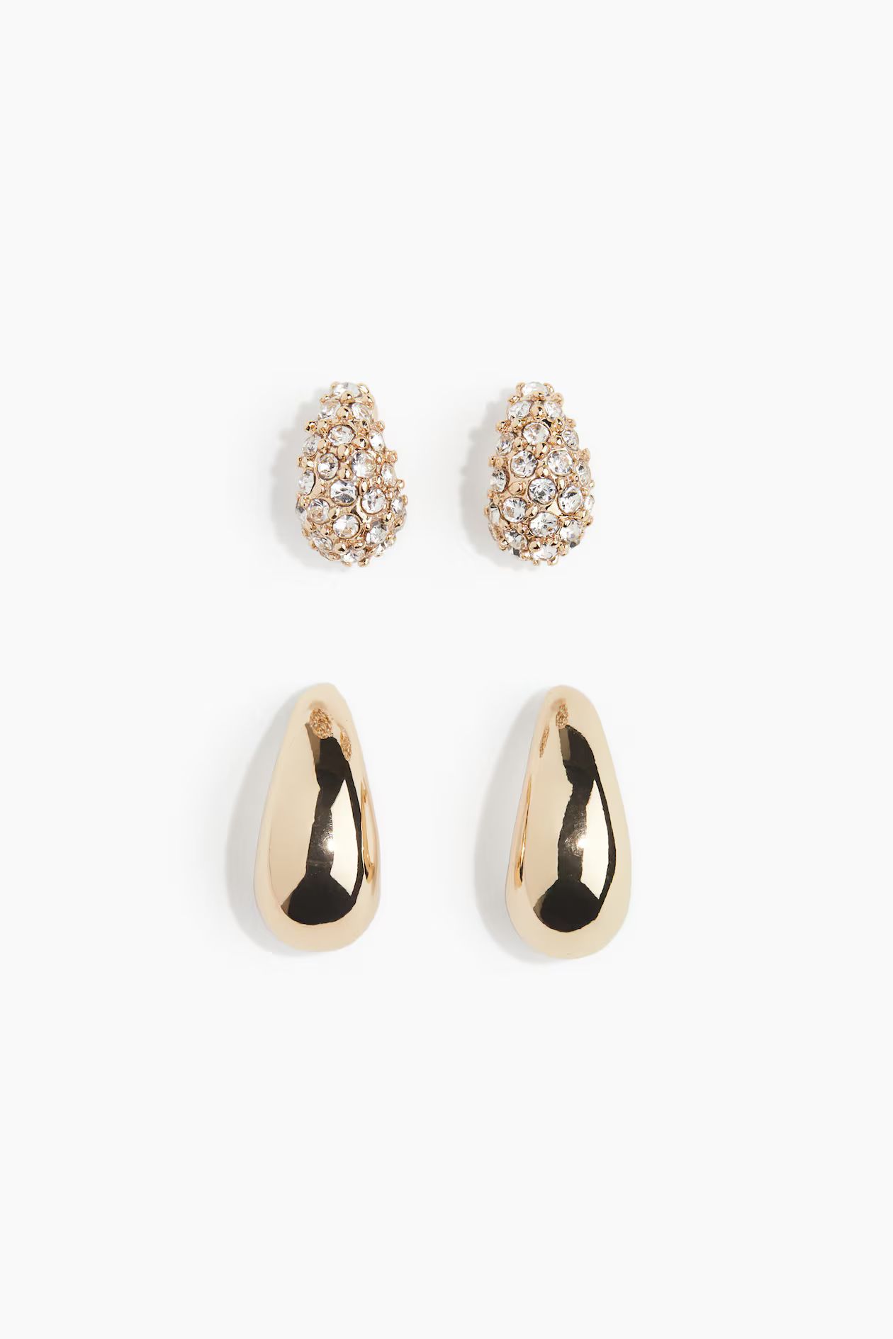 2 Pairs Earrings - Gold-colored - Ladies | H&M US | H&M (US + CA)