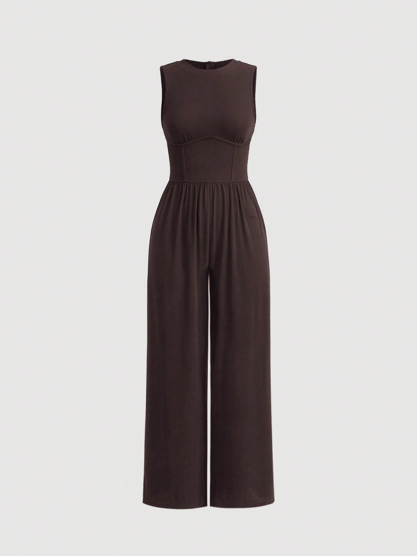 SHEIN MOD Solid Wide Leg Jumpsuit | SHEIN
