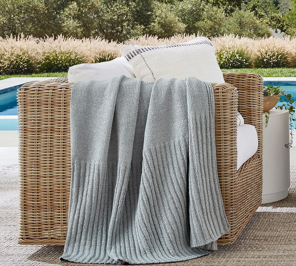 Bold Bordered Outdoor Throw | Pottery Barn (US)