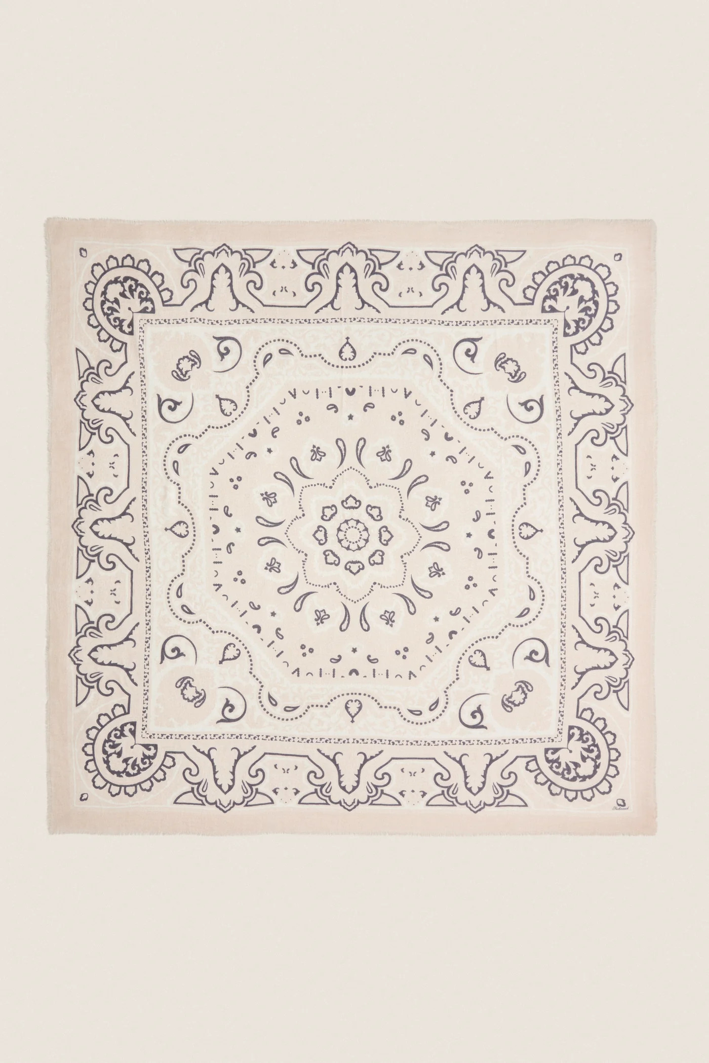 Cream Bandana Silk Cashmere Blend Large Scarf | Tuckernuck (US)
