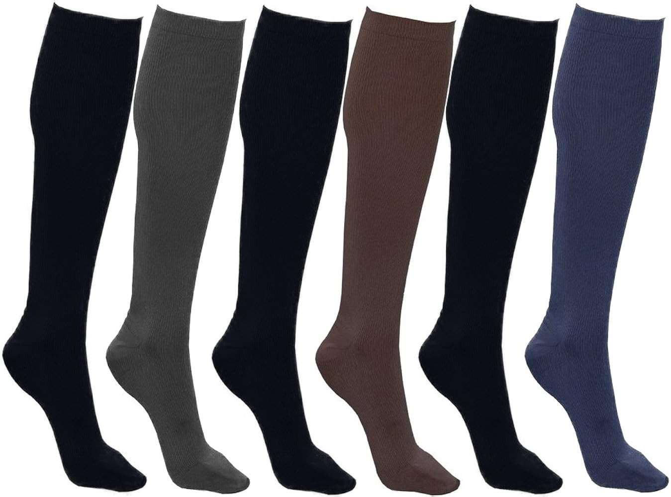 Winterlace Women’s Trouser Socks, Opaque Stretchy Nylon Knee High, Many Colors, 6 or 12 Pairs | Amazon (US)