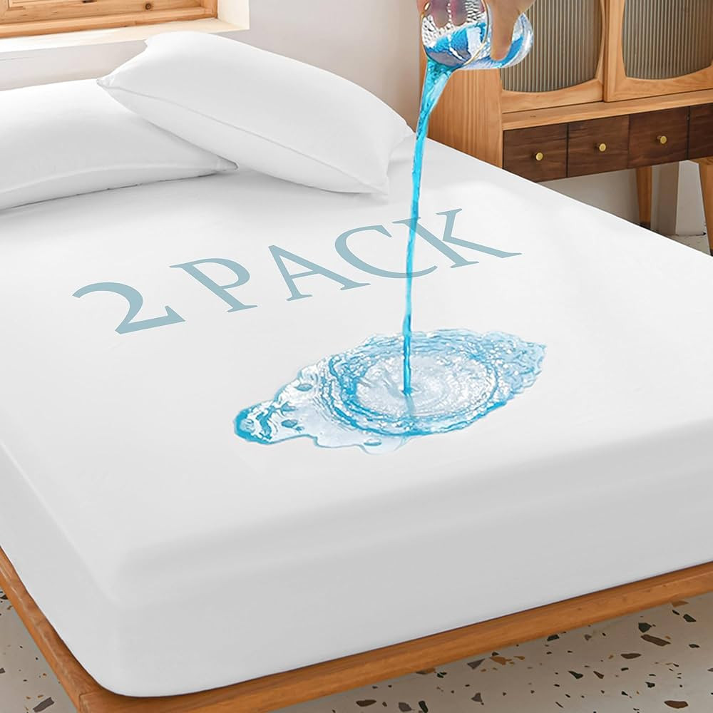 2 Pack Queen Waterproof Mattress Protector Deep Pocket Mattress Cover, Soft Breathable Mattress P... | Amazon (US)
