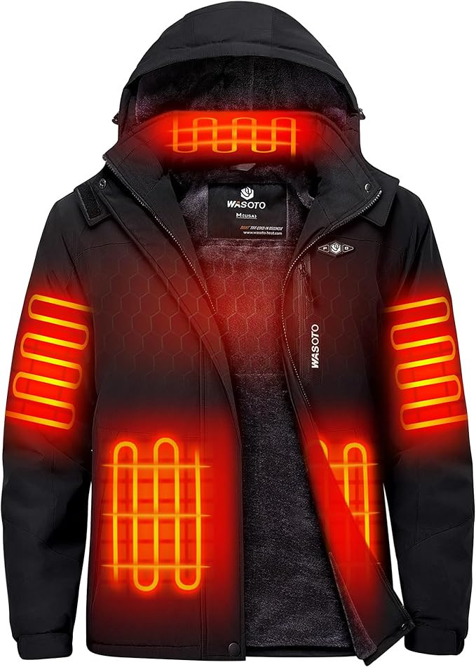 WASOTO Heated Jackets for Men Fur Lining with 18400mAh Battery Pack Charger included Rechargeable... | Amazon (US)