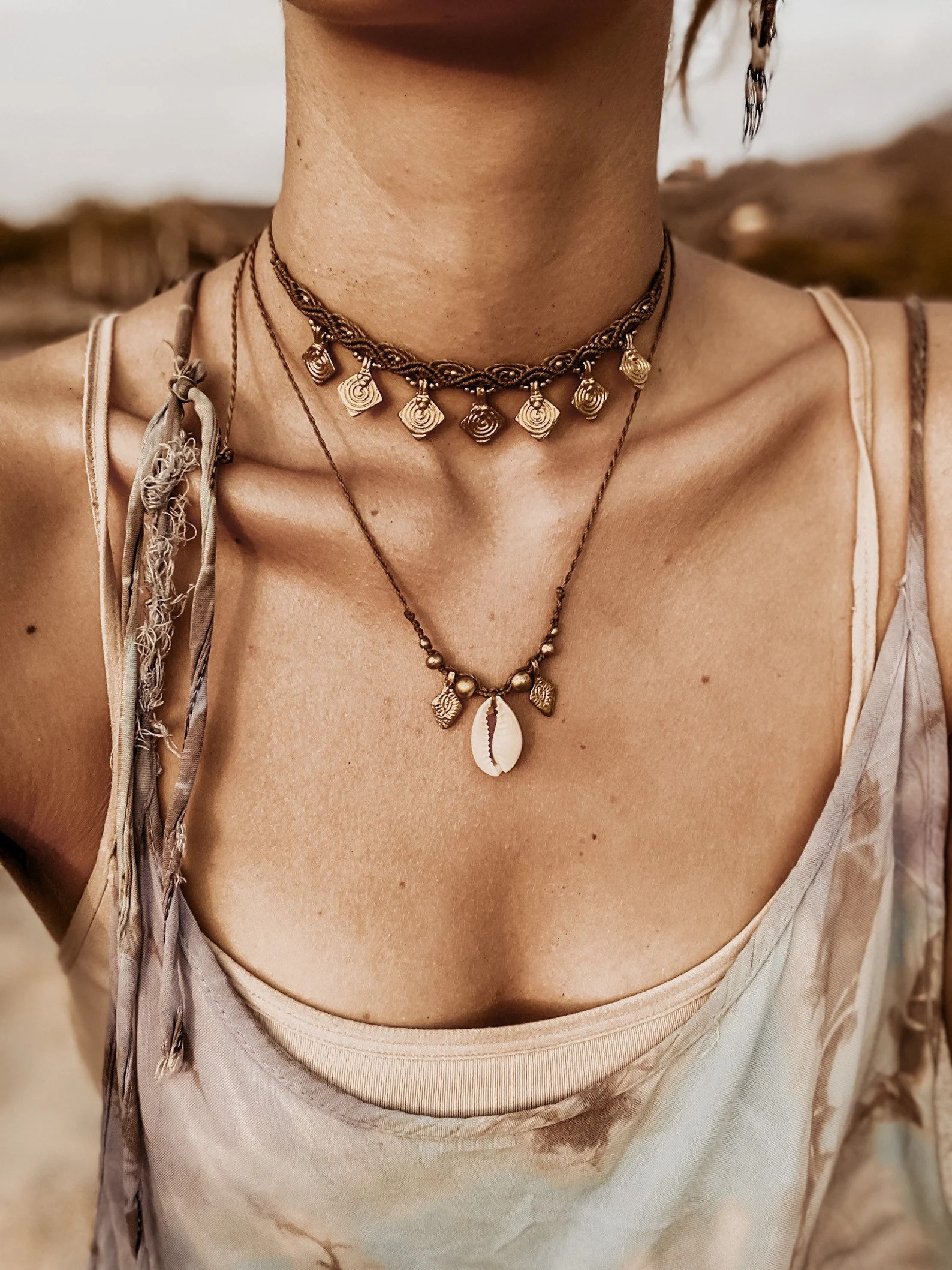 Cowrie Halskette - Makramee Halskette Choker Muschel I Geschenk für sie I Bohohalskette I Tribe ... | Etsy (EU)