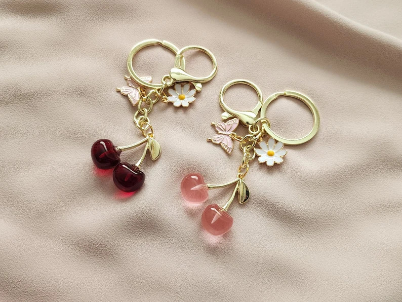 Cherry Keychain/airpod Charms/cute Keychains/womens Accessories/cherries/girls Keycain/kawaii Cha... | Etsy (US)