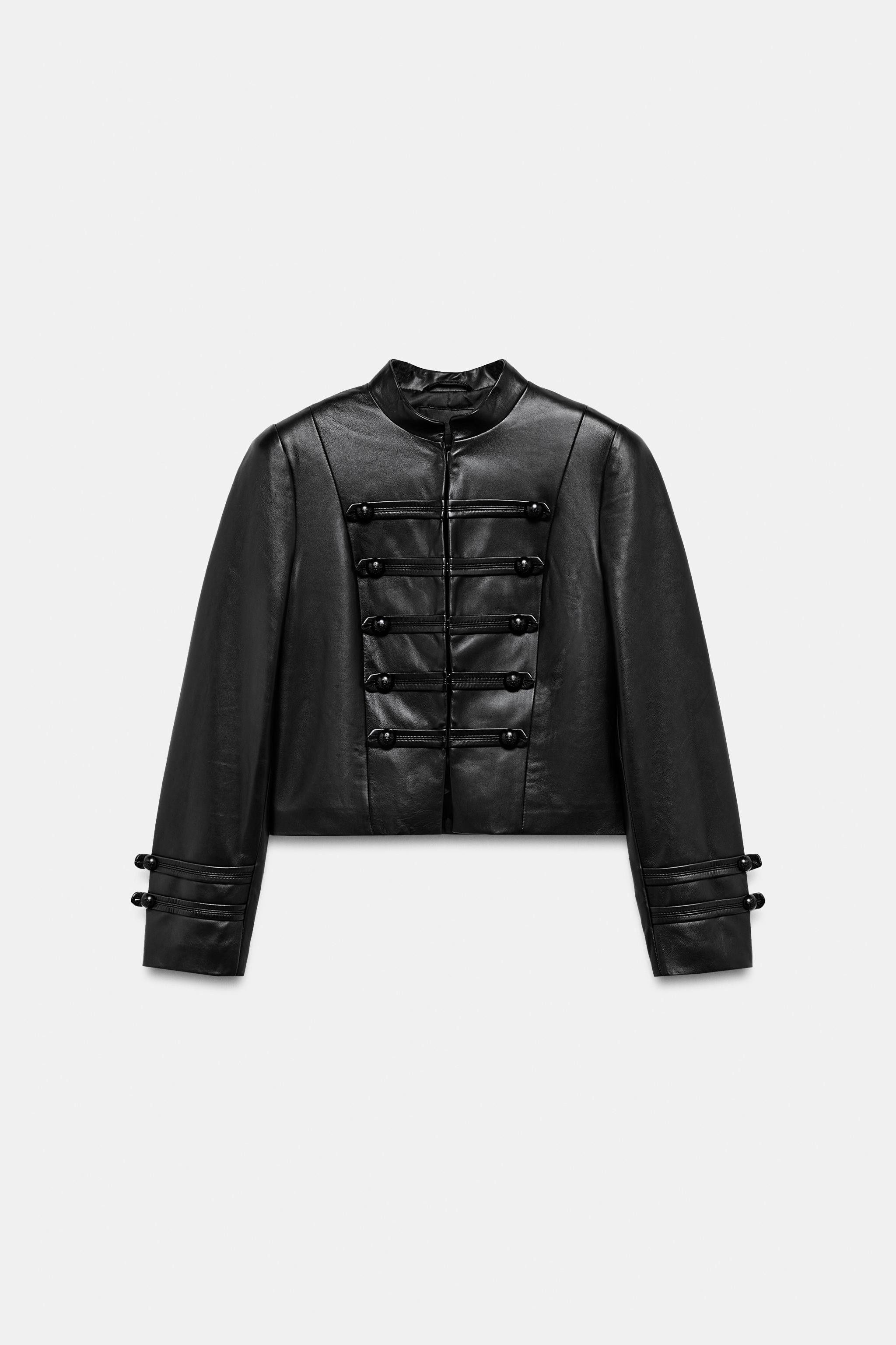 ZARA WOMAN COLLECTIONJacket crafted from 100% leather. High neck and long sleeves. Matching inter... | Zara US