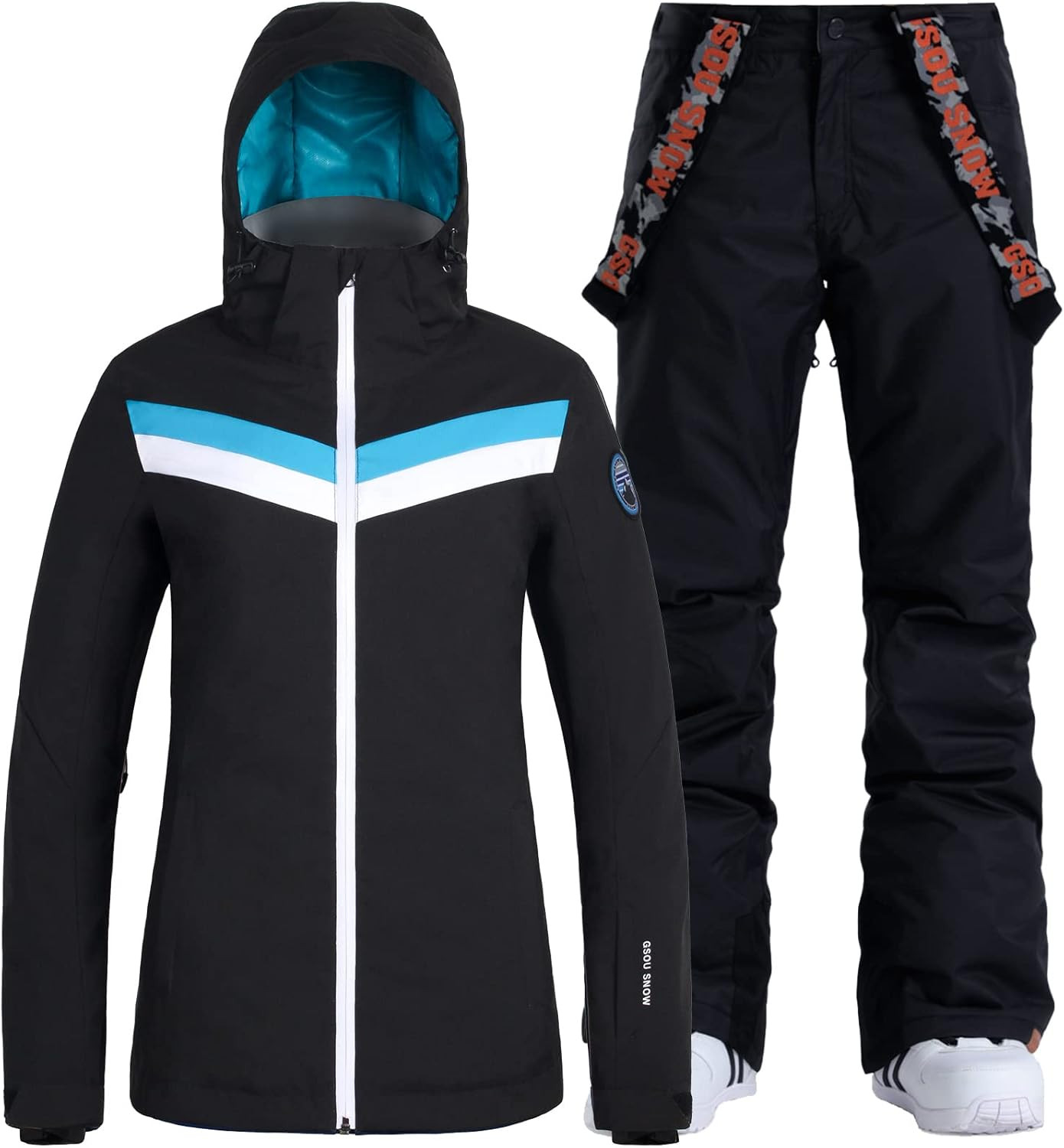 GSOU SNOW Womens Ski Jackets and Pants Snowboarding Snowsuit Coat Warm Hooded Waterproof Windproof I | Amazon (US)
