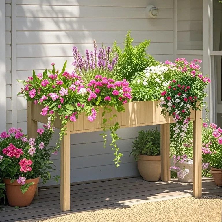 LIFERECORD Wooden Raised Garden Bed with Legs, 48"L X 24"W X 30"H, Elevated Reinforced Large Plan... | Walmart (US)