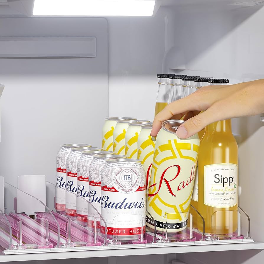 LAMU Drink Organizer for Fridge - [Stabilize-Speed Damper] Self-Pushing Soda Drink Can Dispenser ... | Amazon (US)