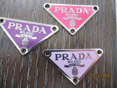 PRADA 3  CHARMS SILVER  tone metal ,PURPLE ,  PINK, 38X21MM  LOT 3 | eBay US