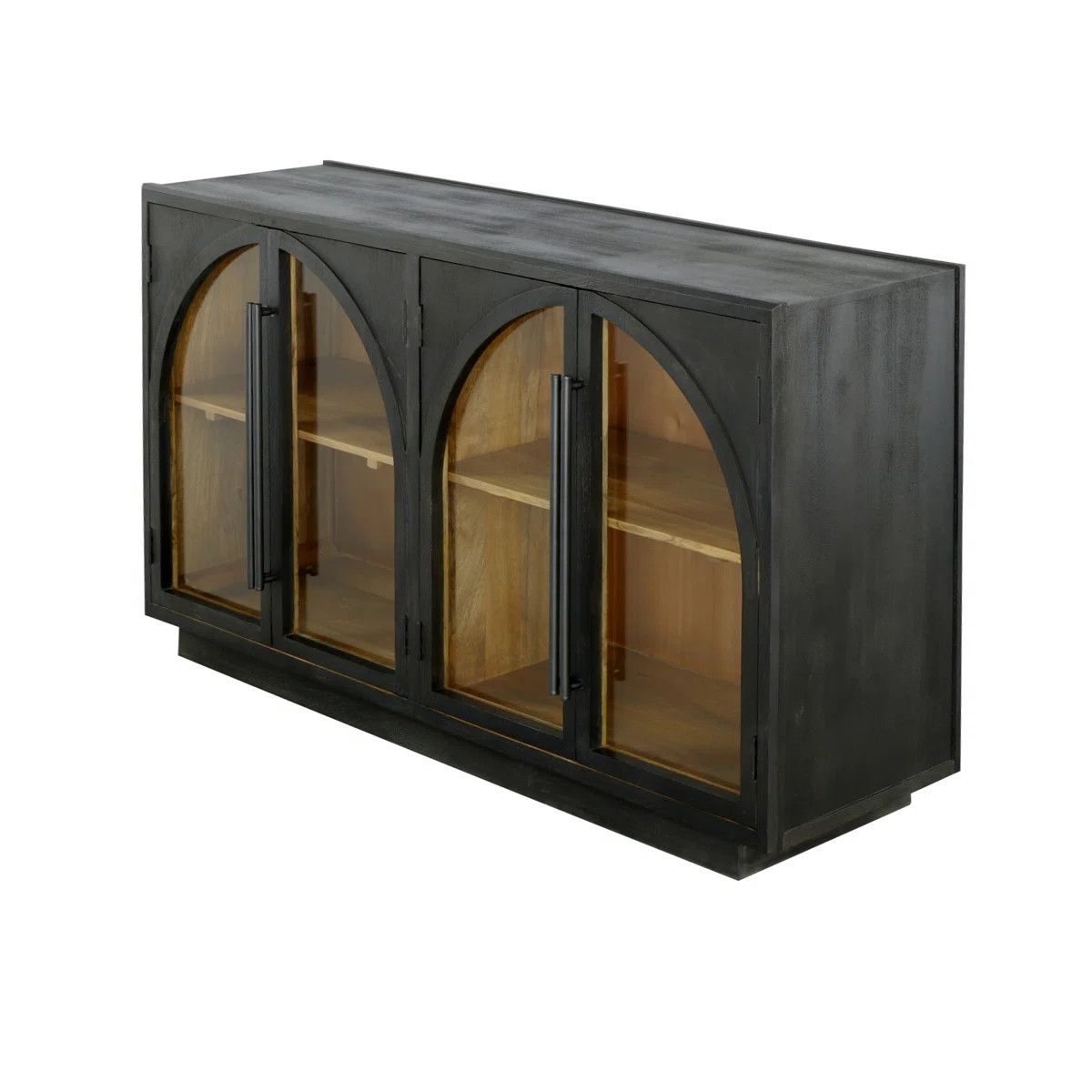 Arvetta 60" Wood Four Door Sideboard with Glass | Wayfair North America