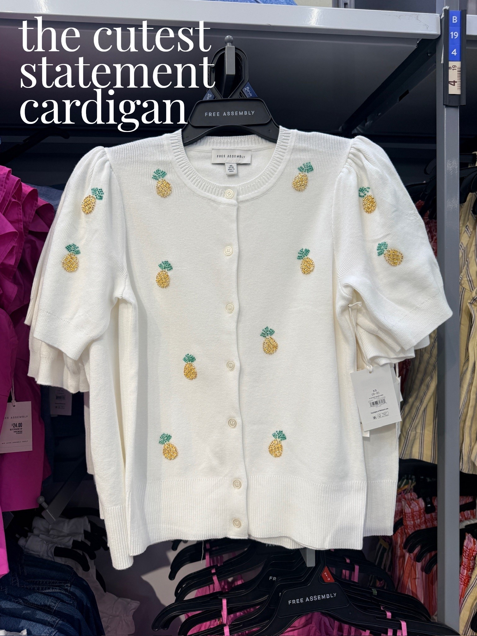 The cutest little statement cardigan! 🍍 This ivory knit features adorable beaded pineapple embellishments, feminine puff sleeves, and a lightweight sweater knit that’s perfect for keeping the chill off in over-air-conditioned restaurants or offices. Wear it buttoned as a top or open over a tank or dress. It looks so chic with white denim, regular jeans, shorts, or a bright pop of color. Such a fun piece that looks much more expensive than it is! 💛

Over 40 style, work outfits, business casual workwear, back to school, teacher outfits

#LTKMidsize #LTKOver40 #LTKgrwm