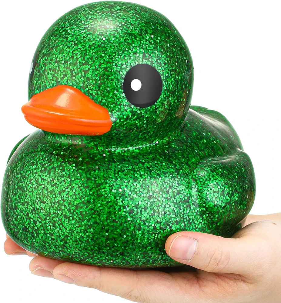 6.89 Inch Giant Glitter Rubber Duck Big Glitter Rubber Duck Large Sparkly Duck Bath Toy with Sque... | Amazon (US)