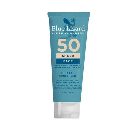Blue Lizard Australian Sunscreen Sheer Lotion for Face SPF 50 1.7oz | Walmart (US)