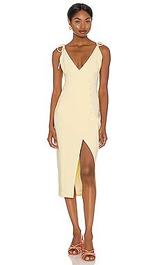 Camila Coelho Aaliyah Midi Dress in Butter Yellow from Revolve.com | Revolve Clothing (Global)