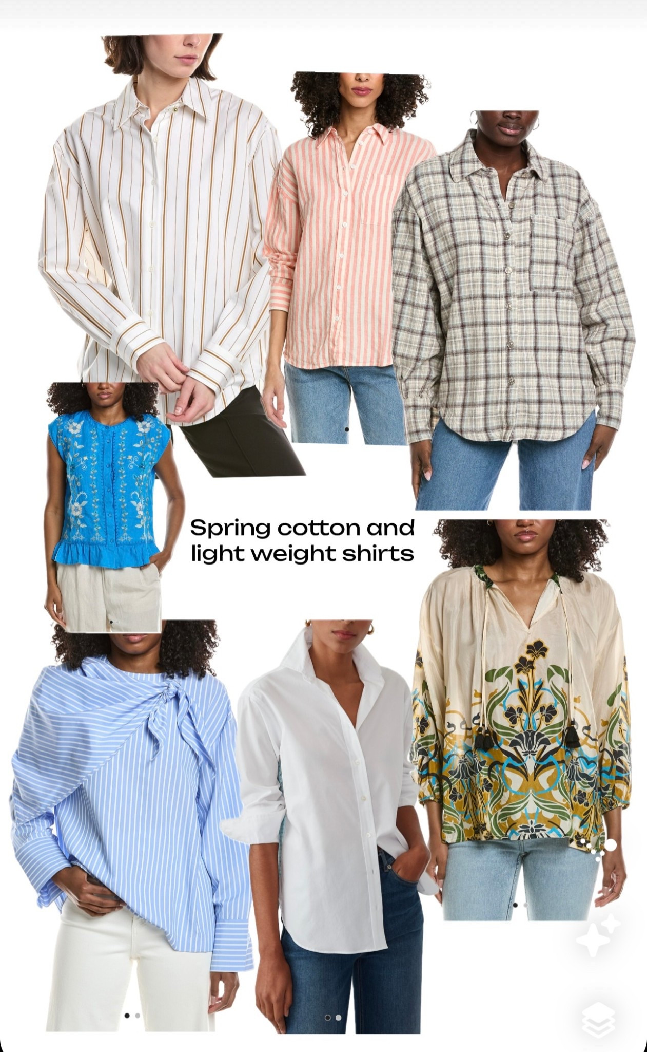 Cotton shirts and light weight blouse options for when Spring, if it ever gets here!!! Found name brands on Rue La La!!! 

#LTKSaleAlert #LTKMidsize #LTKSeasonal