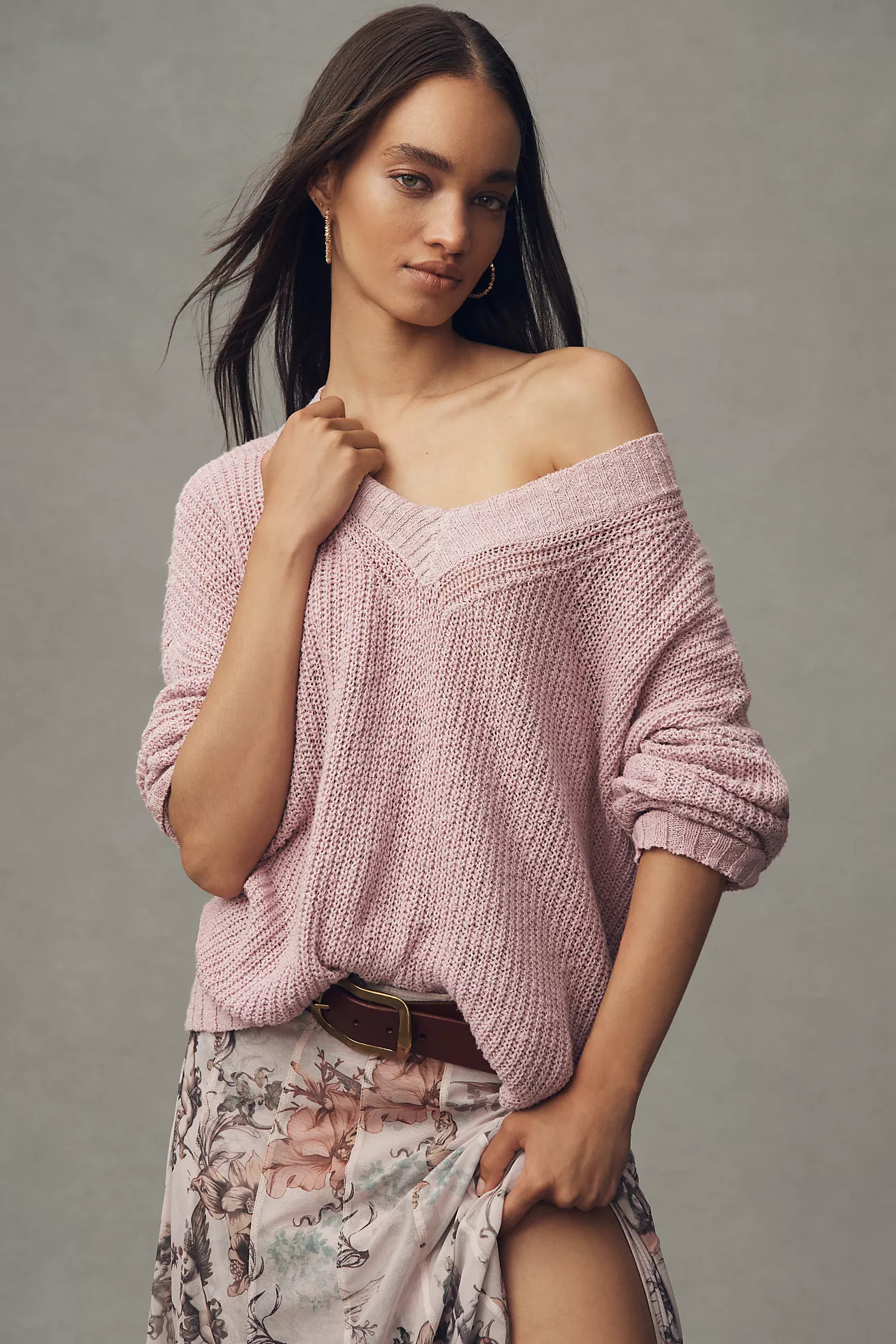 Pilcro Slouchy V-Neck Sweater | Anthropologie (US)