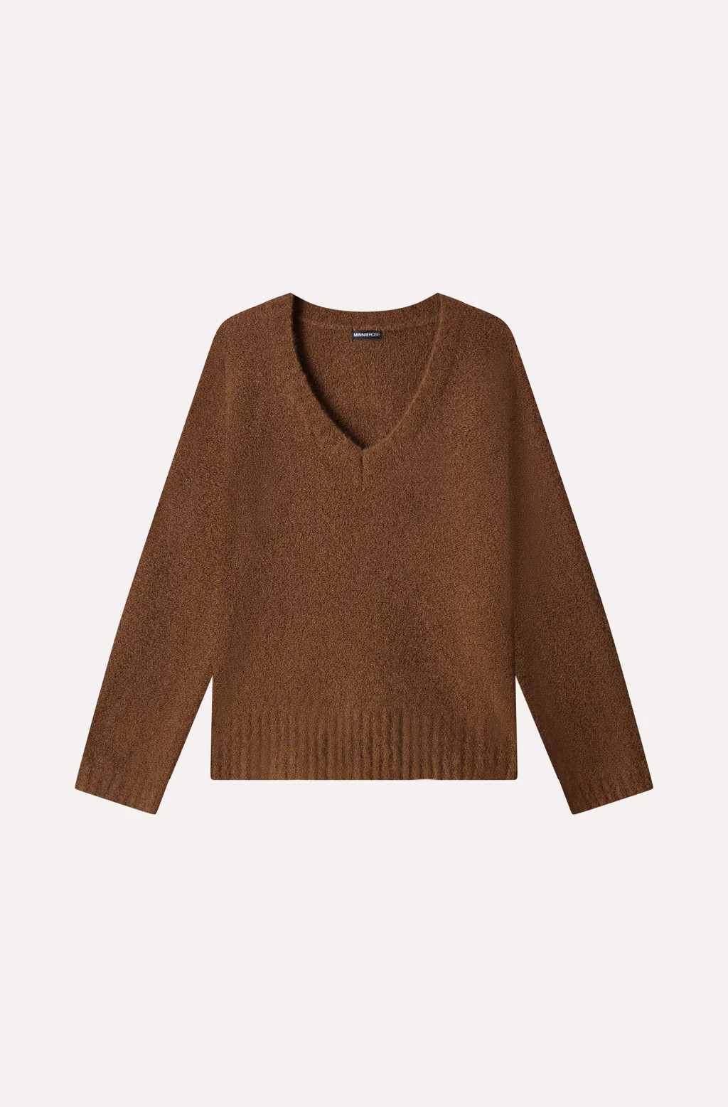 Cashmere Luxe Boucle Boxy V Neck | Minnie Rose