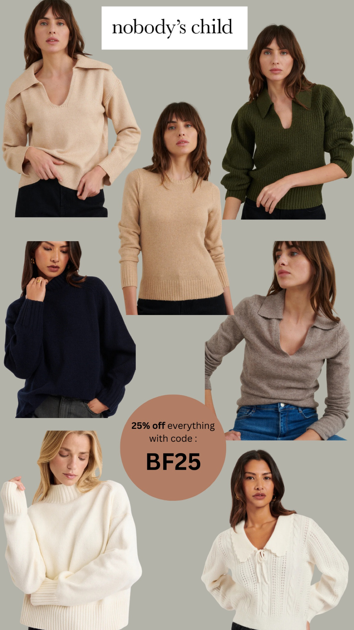 Beige, Green, Navy, Cream, Autumn, V-neck, Crew Neck, Open Collar, Funnel Neck, Collar Pointelle, Knitted Jumper, Wool Jumper, Outfit, Winter Outfit, Nobody's Child