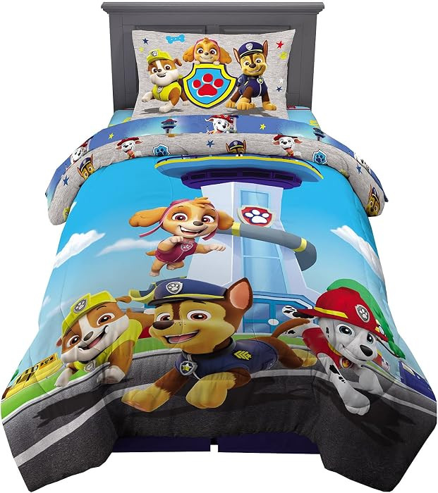 Franco Kids Bedding Super Soft Comforter and Sheet Set, 4 Piece Twin Size, Paw Patrol (Prints may... | Amazon (US)