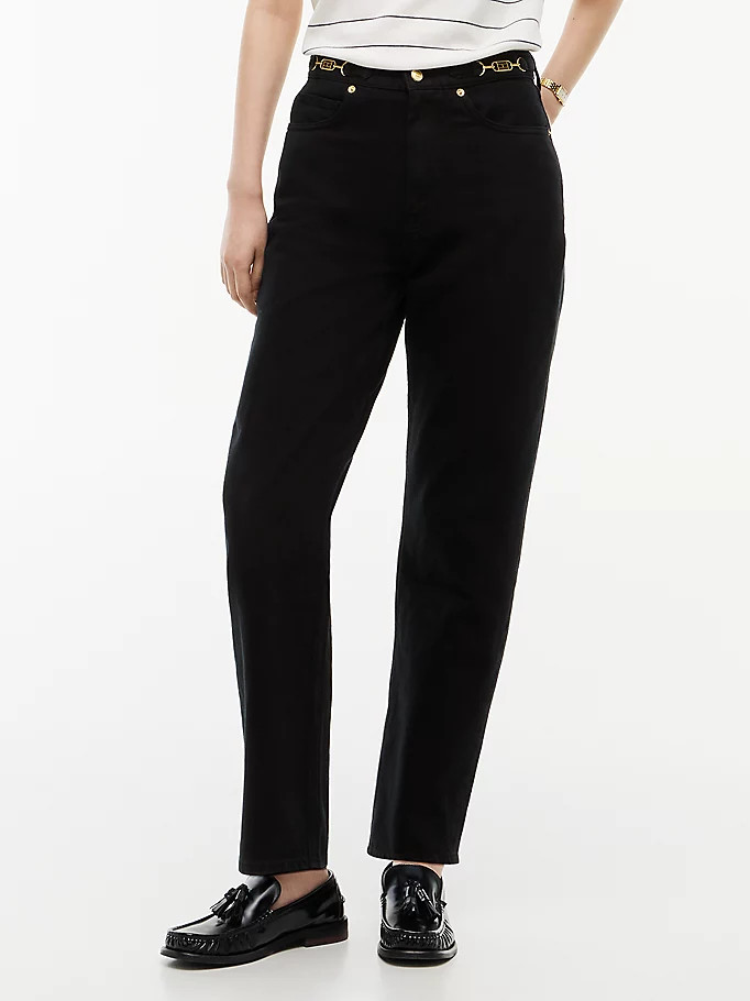 Jackie High Rise Tapered Black Ankle Jeans | Tommy Hilfiger UK