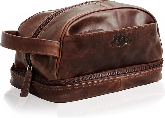 SID & VAIN Men's Toiletry Bag, Chestnut, L | Amazon (US)