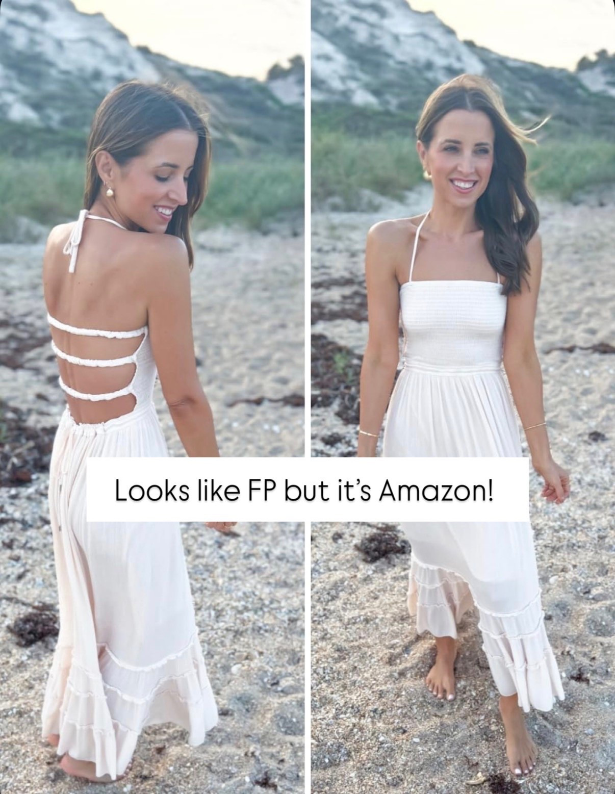 Amazon Family photo dress in small. Beach photos. Vacation dress. Festival dress. Festival outfit. Boho maxi dress. What I wore for our family beach photos. FP inspired dress! Runs a little big on me but you can adjust the tie around the waist and it photographs beautifully!  


#LTKPetite #LTKFestival #LTKTravel