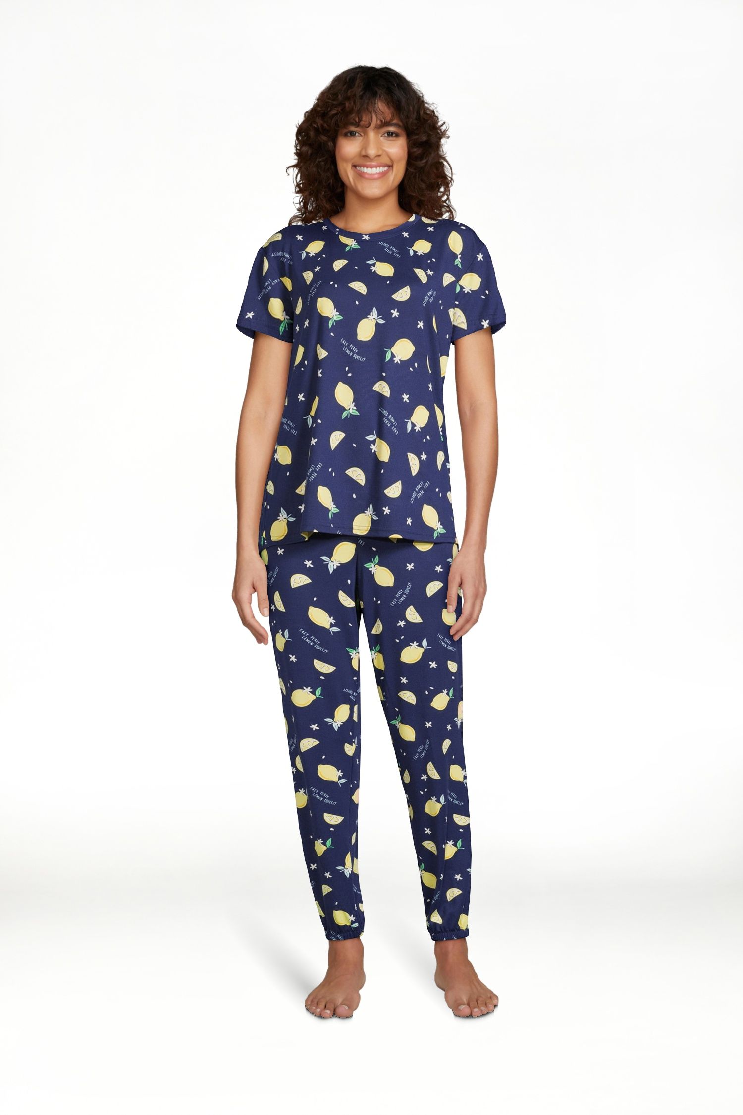Joyspun Women’s Short Sleeve Tee and Joggers Pajama Set, 2-Piece, Sizes S to 3X | Walmart (US)