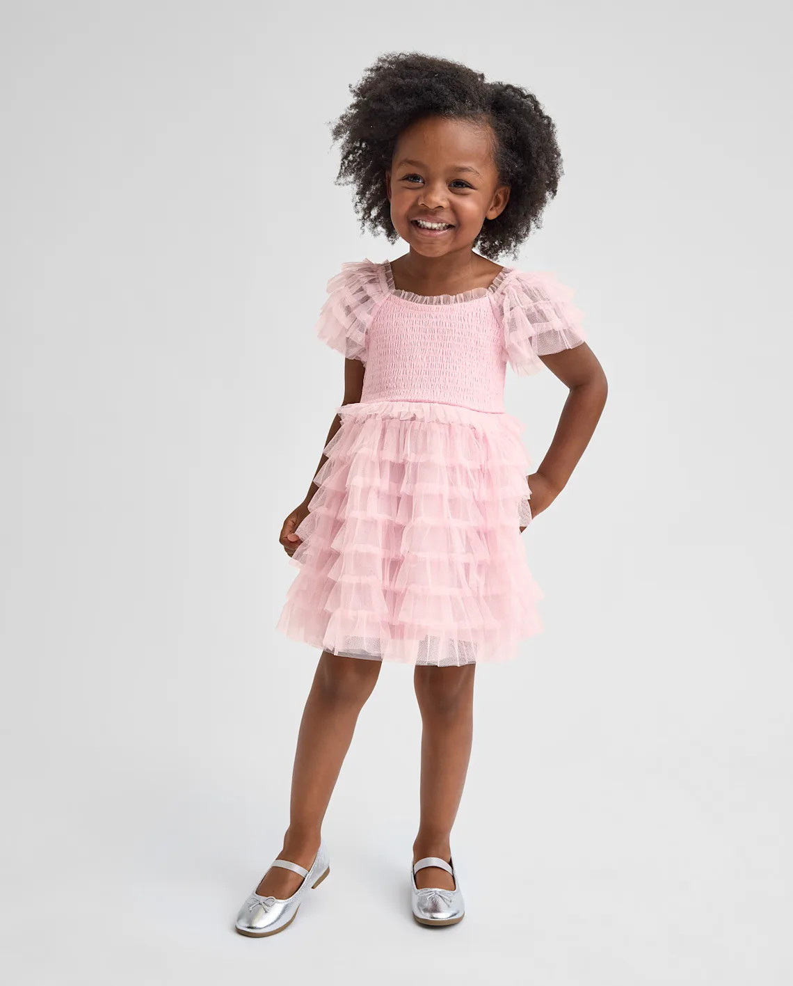 Baby And Toddler Girls Smocked Tulle Ruffle Dress - pink | The Children's Place