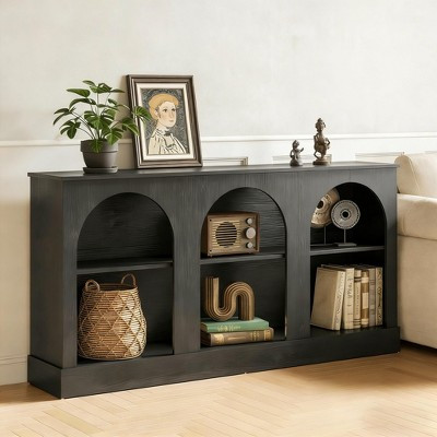 GDFStudio Carey Mid-Century Modern 63" Console Table, Black | Target