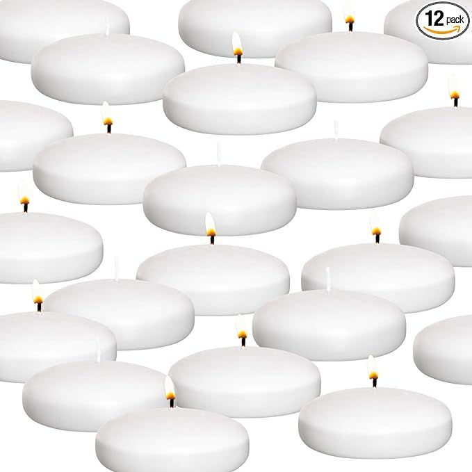 Royal Imports 10 Hour Floating Candles, 3” White Unscented Dripless Wax Discs, for Cylinder Vas... | Amazon (US)