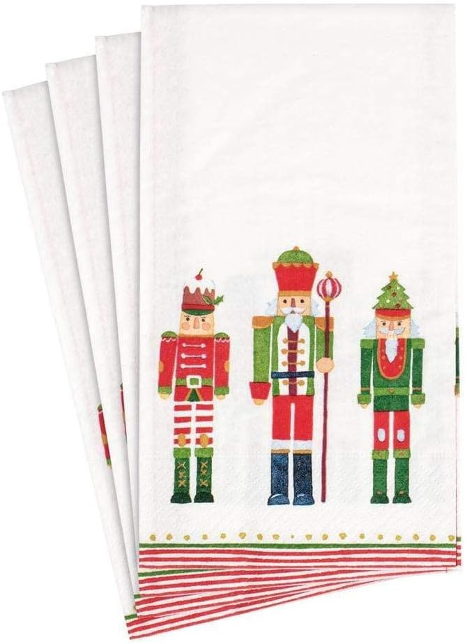 Caspari March of The Nutcrackers Paper Holiday and Christmas Guest Towel Napkins - 15 Per Package | Amazon (US)