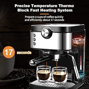 Espresso Machine 20 Bar Coffee Machine, For Espresso, Cappuccino, Latte, Machiato, High Performan... | Amazon (US)