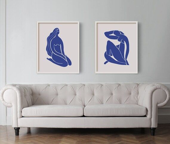 Henri Matisse Blue Nude Prints Poster Set of 2 Wall Woman Printable Wall Art La Gerbe Abstract Ae... | Etsy (US)