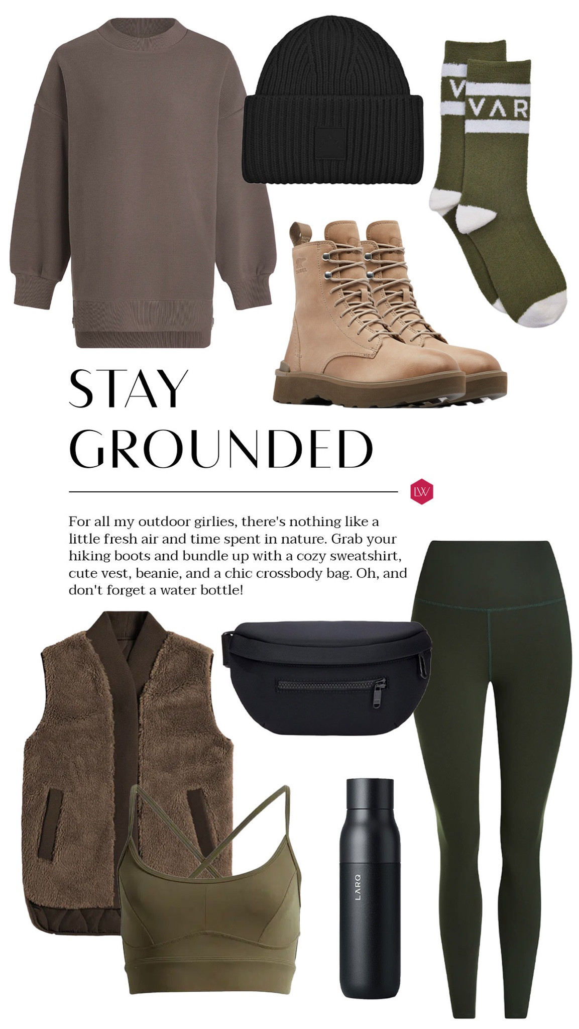 For all my outdoor girlies, there's nothing like a little fresh air and time spent in nature. Grab your hiking boots and bundle up with a cozy sweatshirt, cute vest, beanie, and a chic crossbody bag. Oh, and don't forget a water bottle!

#LTKstyletip #LTKover40 #LTKSeasonal