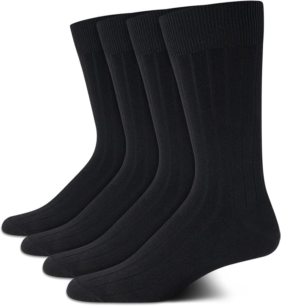 Calvin Klein Men's Crew Socks - 4 Pack Lightweight Combed Cotton Blend Dress Socks - Breathable S... | Amazon (US)