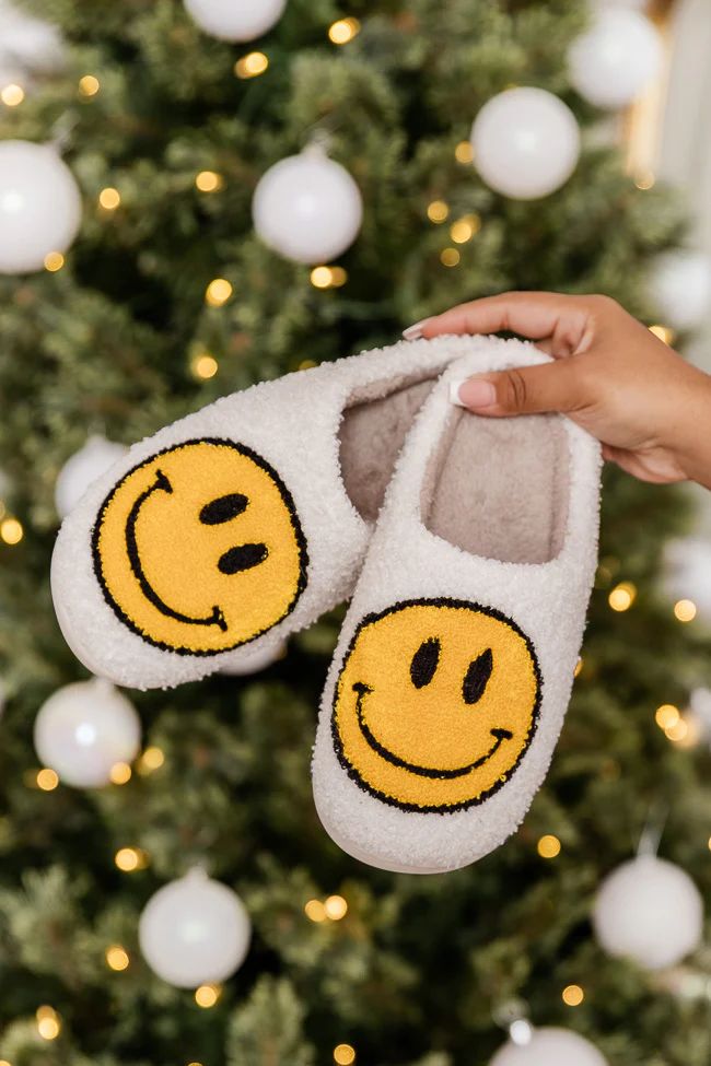 Yellow Smiley Slippers | Pink Lily