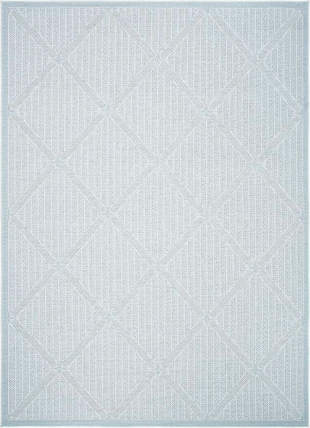 SAFAVIEH Bermuda Collection Area Rug - 8' x 10', Light Blue & Ivory, Non-Shedding & Easy Care, Ma... | Amazon (US)