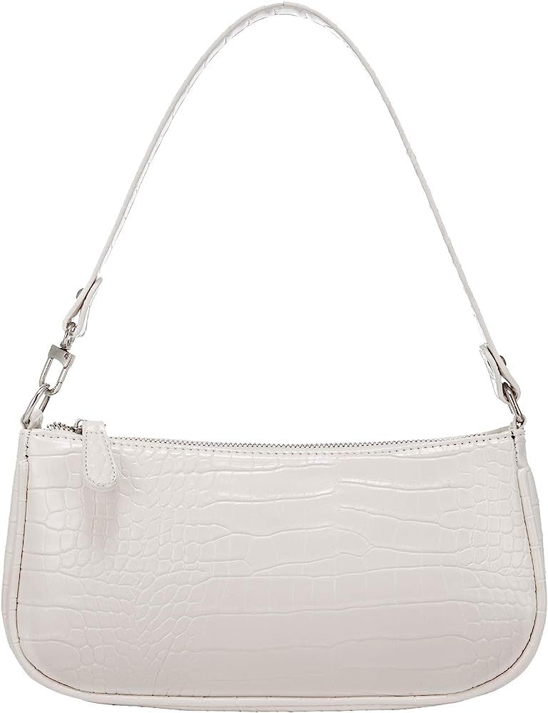 Shoulder Bags for Women, Retro Classic Tote HandBag Crocodile Pattern Clutch Purse with Zipper Closu | Amazon (US)