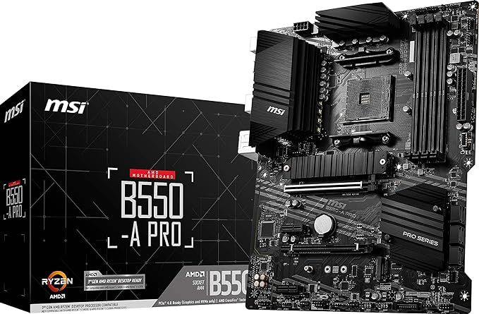 MSI B550-A PRO ProSeries Motherboard (AMD AM4, DDR4, PCIe 4.0, SATA 6Gb/s, M.2, USB 3.2 Gen 2, HD... | Amazon (US)