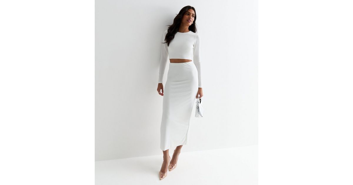 White High Waist Midi Skirt
						
						Add to Saved Items
						Remove from Saved Items | New Look (UK)