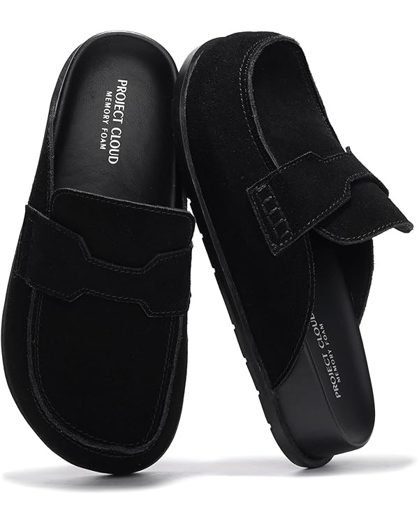 Project Cloud Genuine Suede Womens Clog - Memory Foam Arch Support Non-Slip Sole Mules & Clogs fo... | Amazon (US)