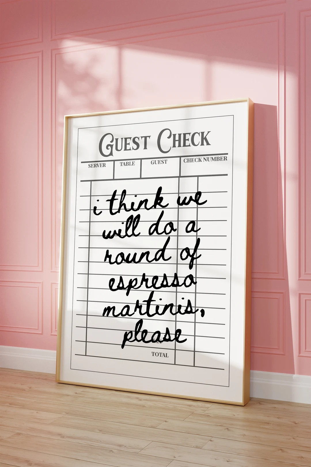 Trendy Guest Check Funny Espresso Martini, Funny Quote for College Dorm Aesthetic Poster, Preppy ... | Etsy (US)