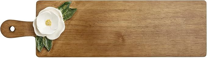 Mud Pie Pine Ceramic Wood Flower Board | Amazon (US)