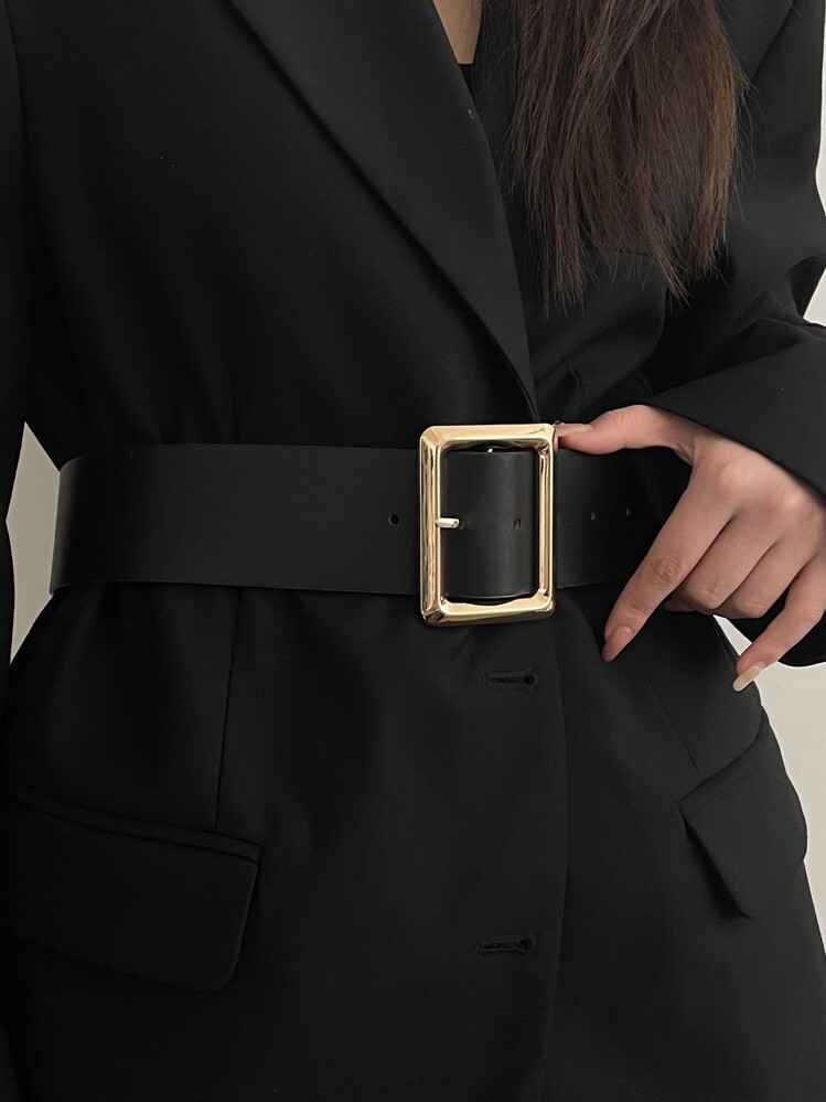 Women's Black Pu Leather Waist Belt For Dresses Or A Vintage Look Casual Halloween Summer, School Fall, Autumn, Halloween | SHEIN