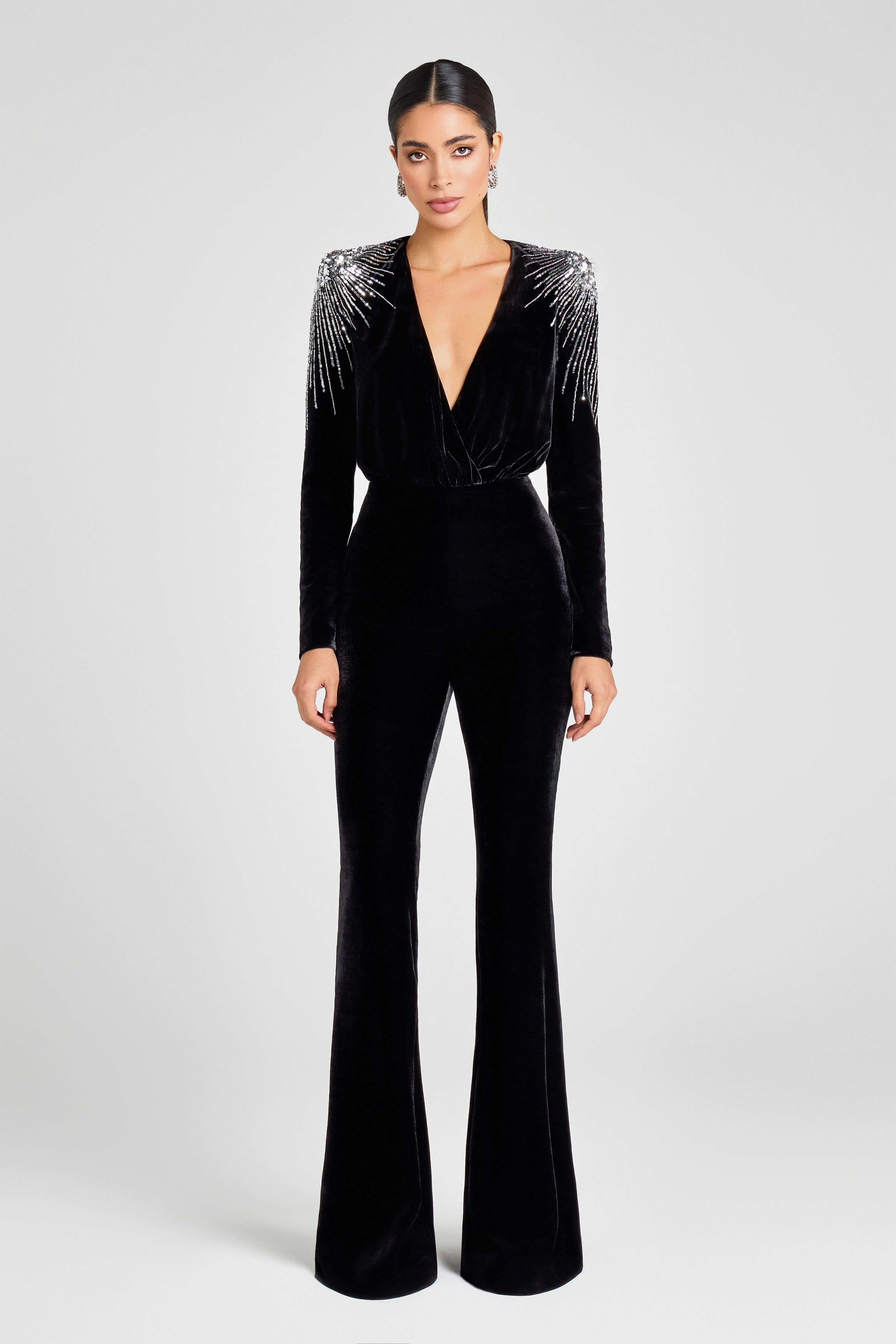 Giselle Black Jumpsuit | Nadine Merabi