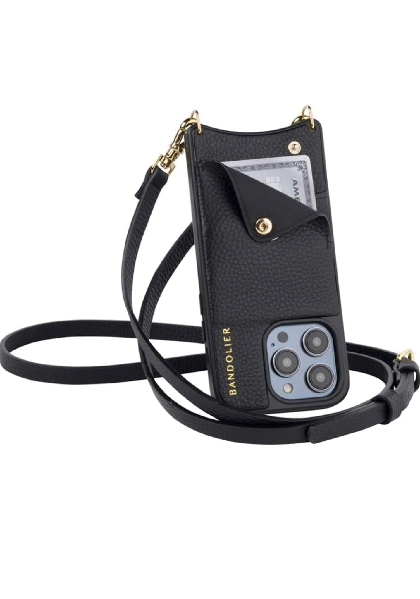  Bandolier Expanded Zip Pouch - Black/Gold - Phone Case